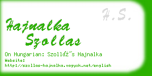 hajnalka szollas business card